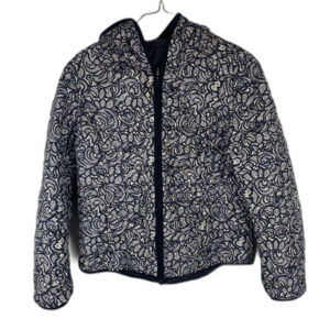 Reversible Unisex Floral Patterned Puffer Jacket Coat Men's M Woman's L